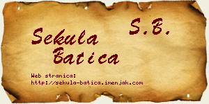 Sekula Batica vizit kartica